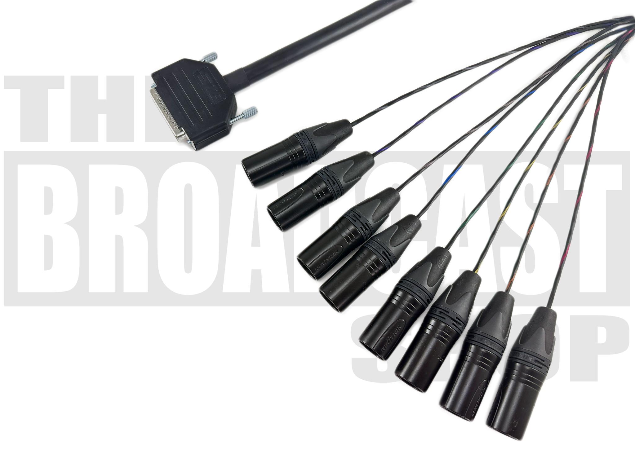 SA&J Red Tally Input Breakout XLR Cable For Panasonic | DB25M-83XM