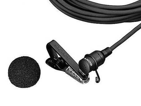 Sony Mic Lavalier Electret Omni-Directional Hardwired To